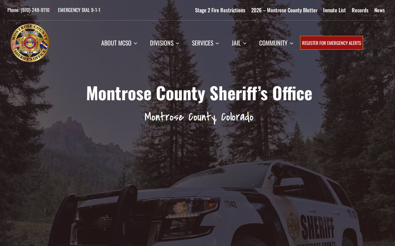 Montrose County municipal warrant sheriff routing