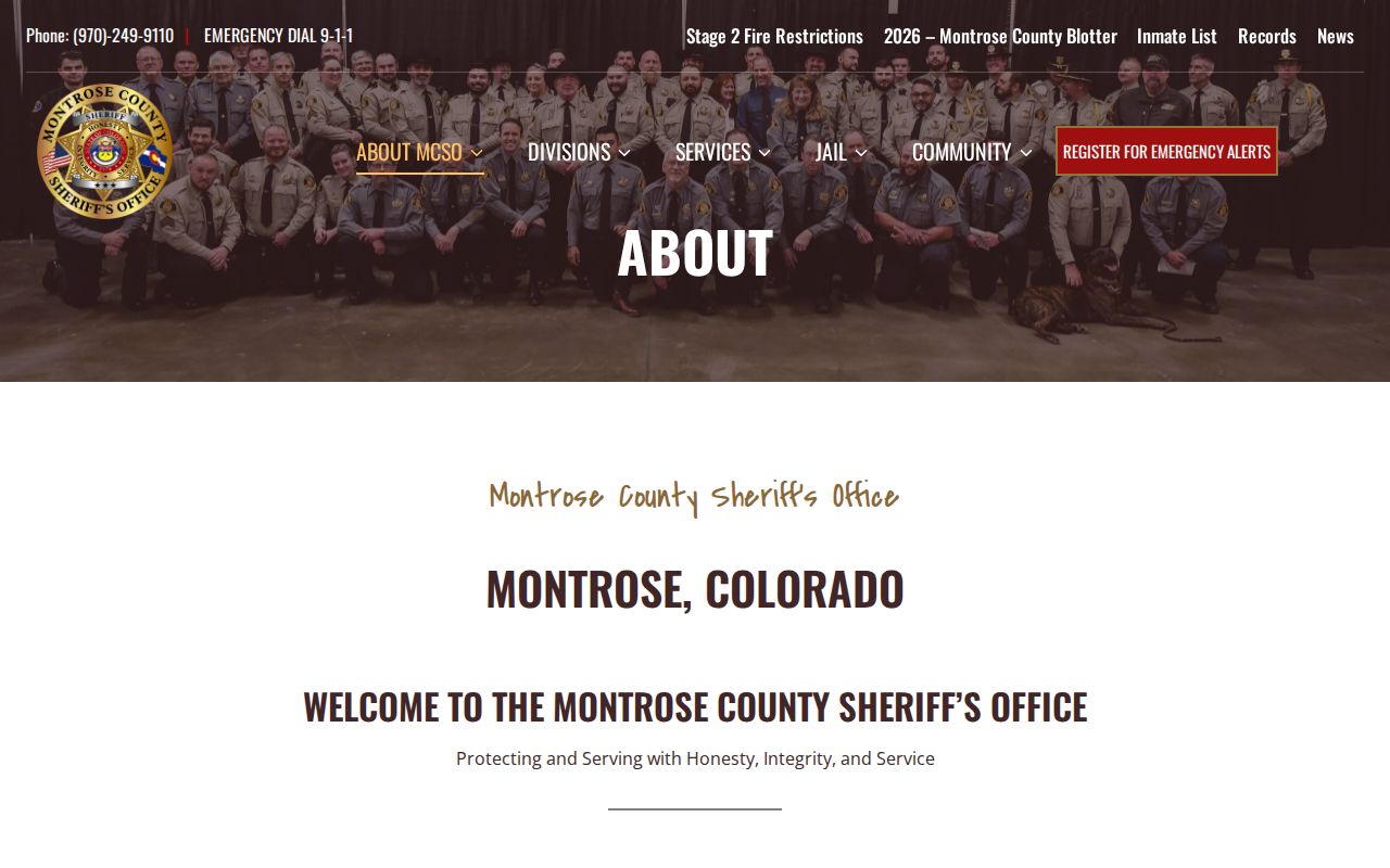 Montrose County arrest warrant sheriff agency overview
